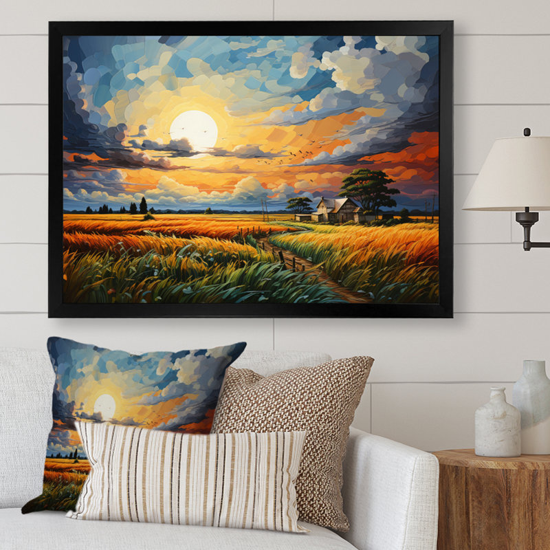 «Blue Prairies Whispers», impression sur toile, H 30 po x l 40 po x P 1,5 po, Cadre photo noir