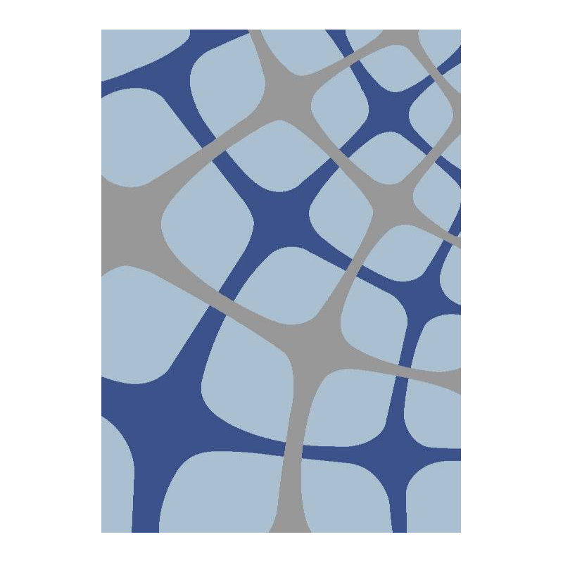 Tapis bleu clair à motif abstrait Gretta, Rectangle 2 pi x 3 pi