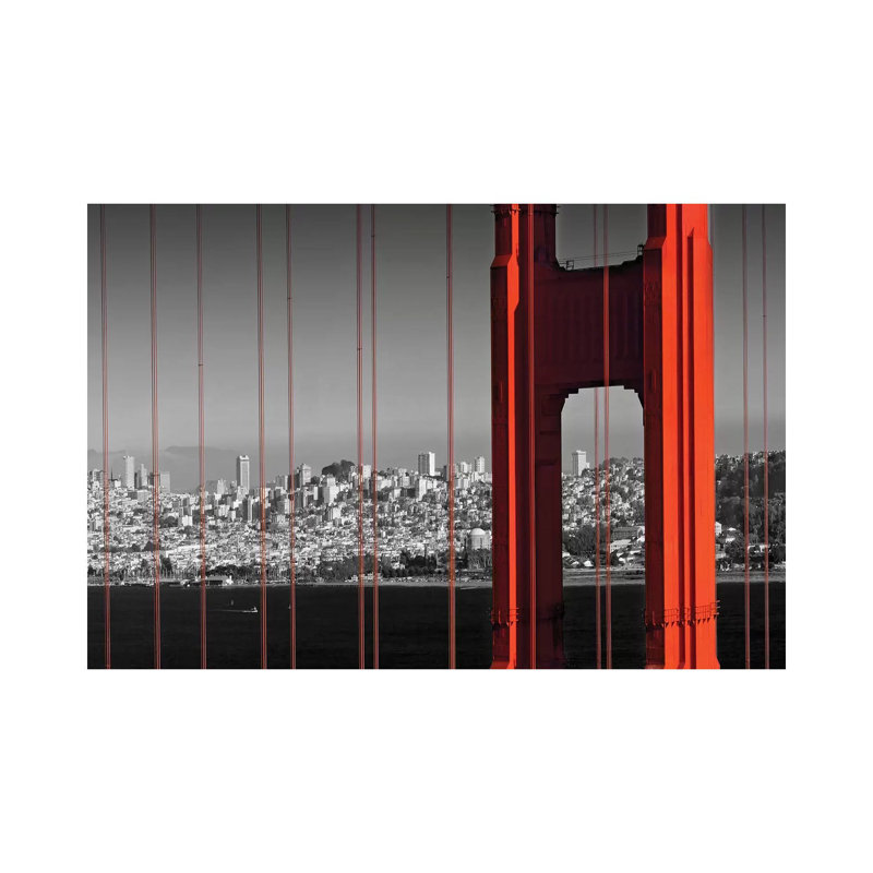 Golden Gate Bridge In Detail by Melanie Viola - Wrapped Canvas Print, 20.32 cm H x 30.48 cm W