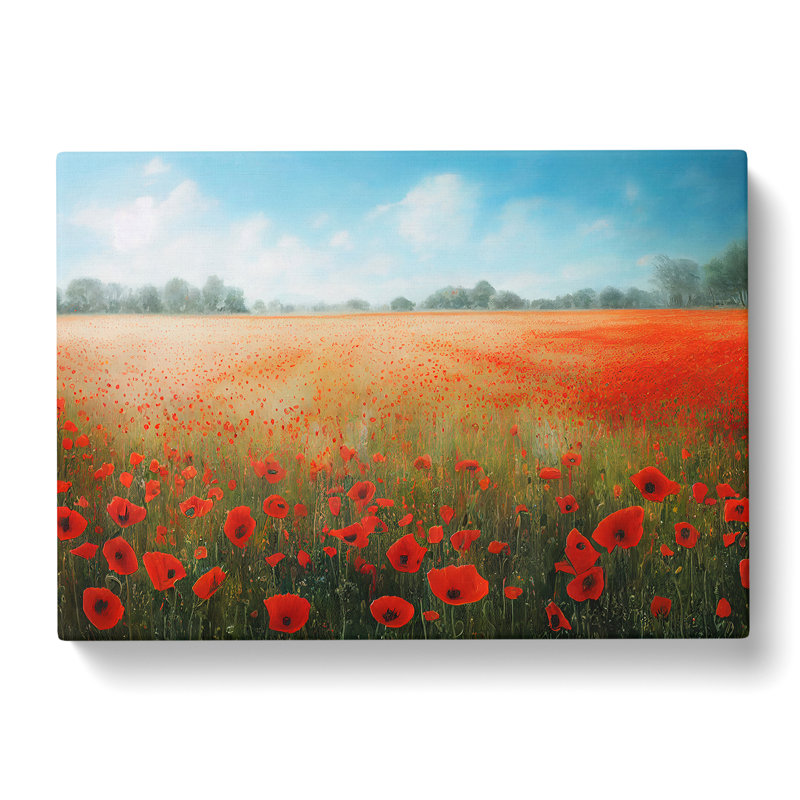 Mystical Poppies Flowers - Wrapped Canvas