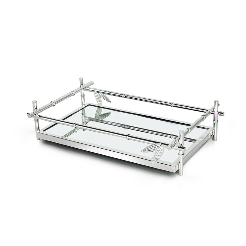 Wyanet Tray, Silver, 3" H x 7.25" W x 12" D