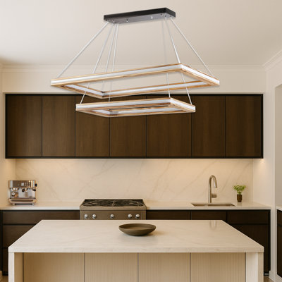 2 Tiers Rectangle 3 Variable Color LED Chandelier
