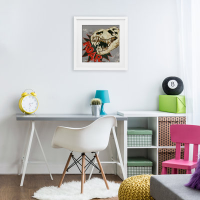 Roar Dinosaur Skull, reproduction encadrée sous verre, conception de Connie Summers