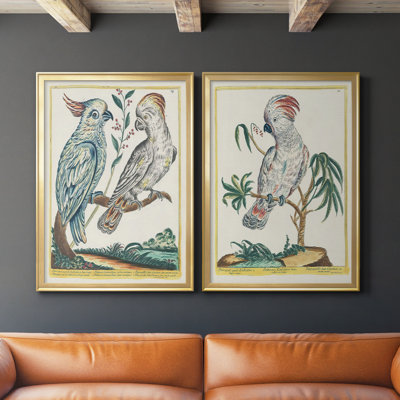 «Pastel Birds I», toile encadrée de qualité supérieure - prête à être accrochée