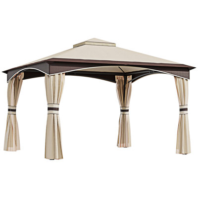 Outdoor Gazebo With Netting And Curtains