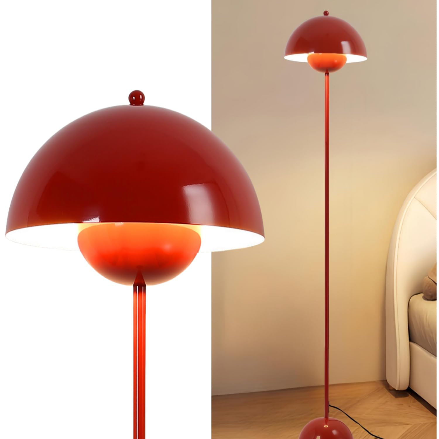 Wrought Studio™ Modern Floor Lamp For Living Room, Industrial Tall Standing Lamp For Bedroom, Metal Shade Reflecting Light Reading Floor Lamp For Office, Nursery Room, Corner | Wayfair