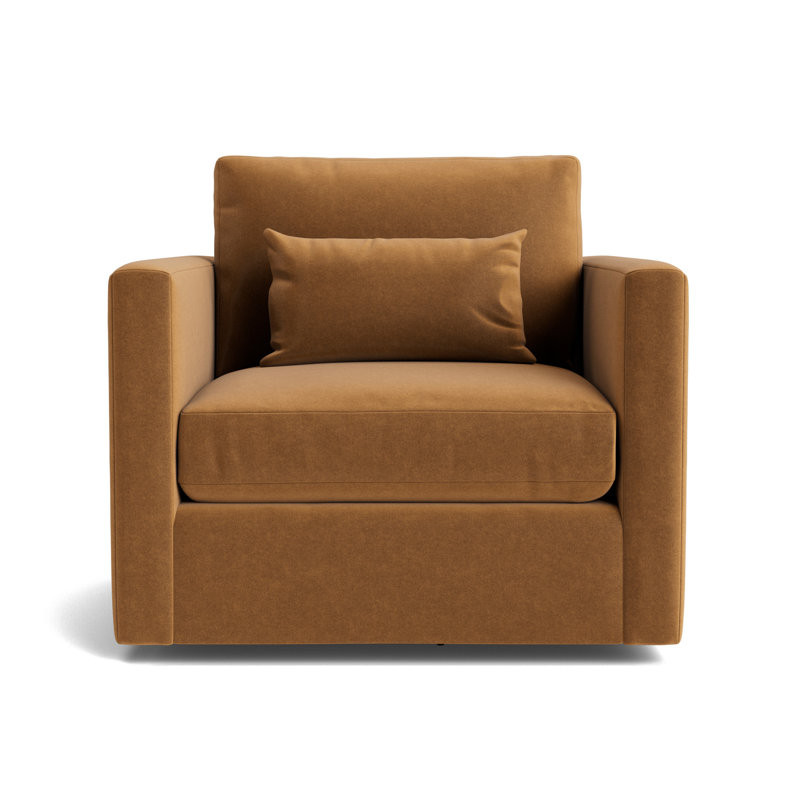 Haywood Full Swivel Chair, Performance Velvet - Hazelnut