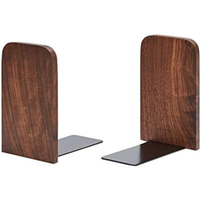 Wood,Non-Skid Bookend For Shelves,Heavy Duty,Book Stand For Cds,1 Pair