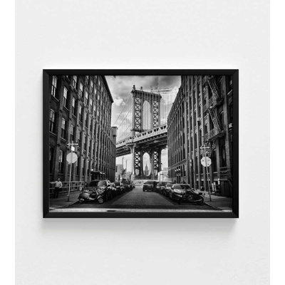 Photo de pont urbain noir et blanc: reproduction d'art encadrée