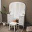 Ensemble de coiffeuse avec miroir triple, ensemble de coiffeuse à 6 tiroirs avec tabouret, miroir pleine longueur pour chambre à coucher et vestiaire Antique