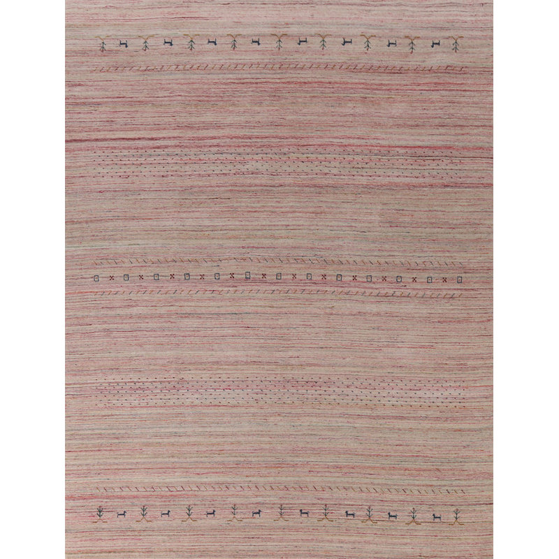 Tapis indien rayé Gabbeh 8 x 10