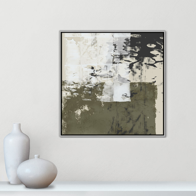 Reflections In Sage II - Square Version Print par Isabelle Z, H 31,5 po x l 31,5 po, Argent