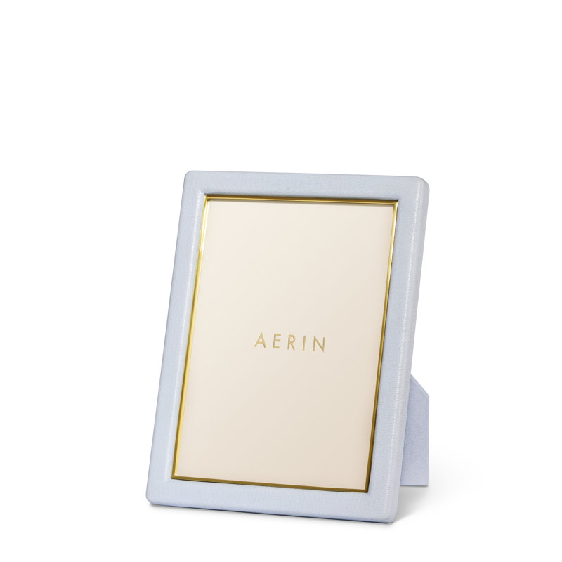 Blue Haze Leather 5" x 7" Picture Frame with Gold Detailing