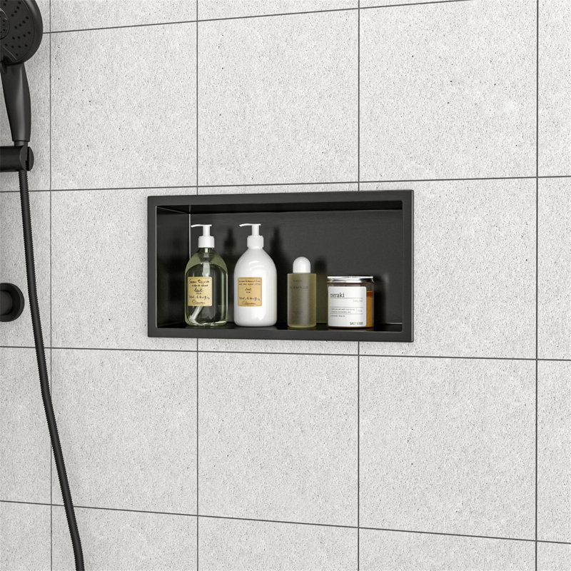 Niche de douche en acier inoxydable 13 po x 7 po, H 13 po x l 7 po x P 3,94 po, Bronze industriel-noir