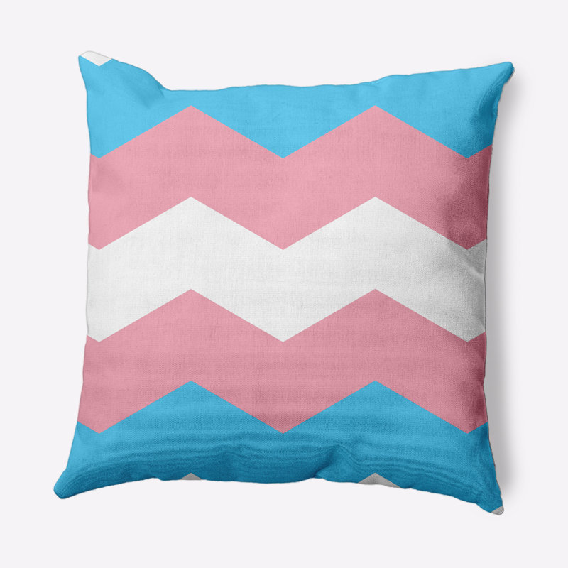 Chevron Reversible Throw Pillow, Pink, 20" H x 20" W