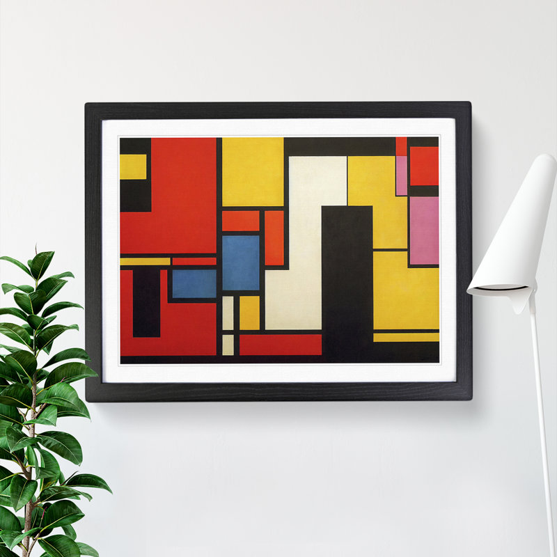Cubism Abstract - Framed Print, Black, 46cm H x 64cm W x 2cm D