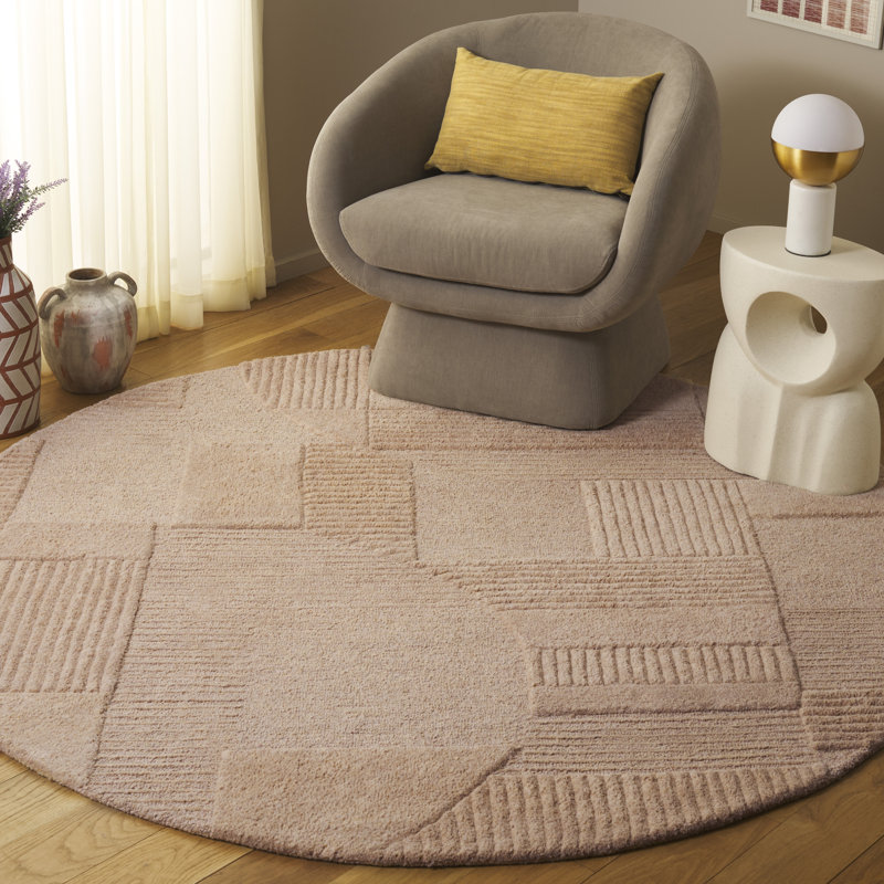 Harvest 401 Hand Tufted Performance Abstract Rug, Round 6'