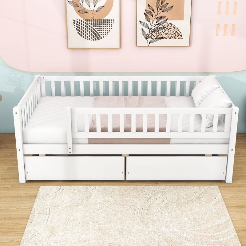 Ormond Daybed with Dual Drawers and Slats, Twin, White