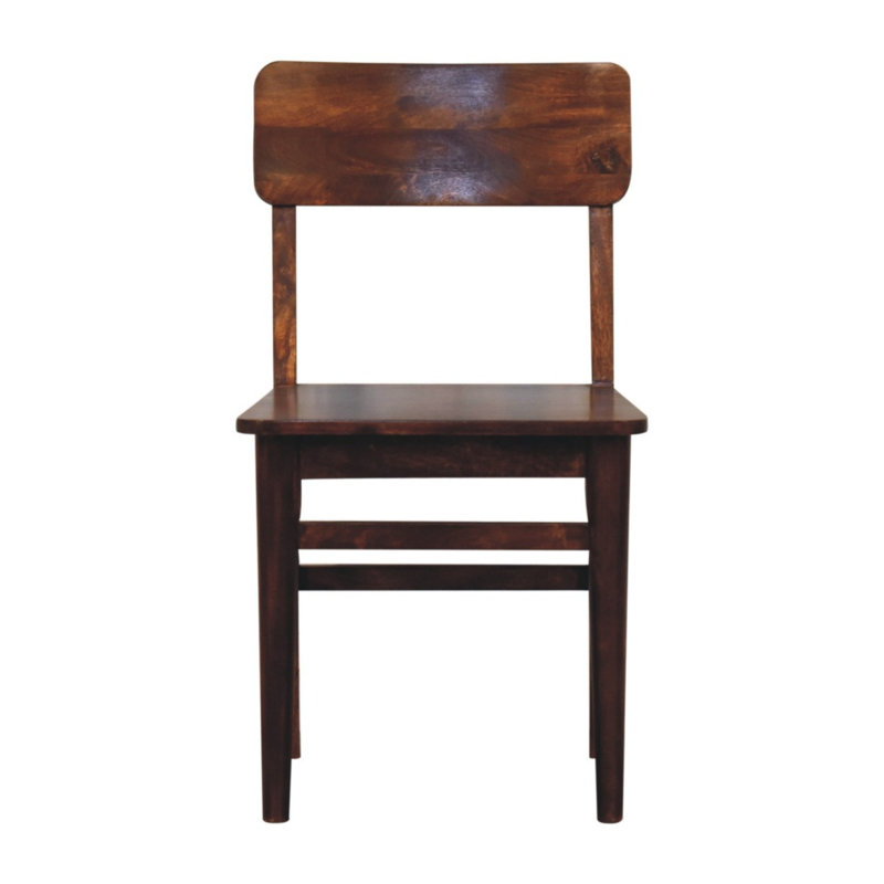 Solid Wood Side Chair in Brown