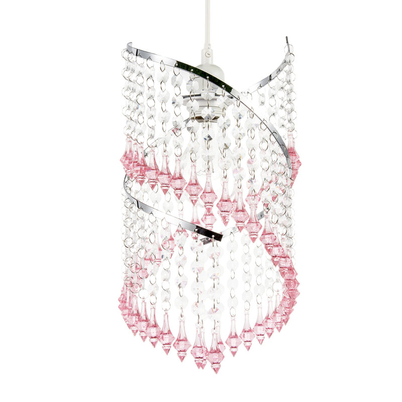 40cm H Acrylic Round Lamp Shade ( Slip-On ), Pink