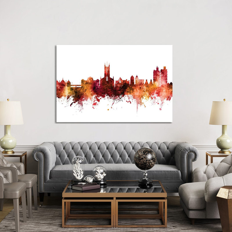 Stoke on Trent, England Skyline by Michael Tompsett - 1 Piece Wrapped Canvas Wall Art, 152.5 cm H x 101.5 cm W