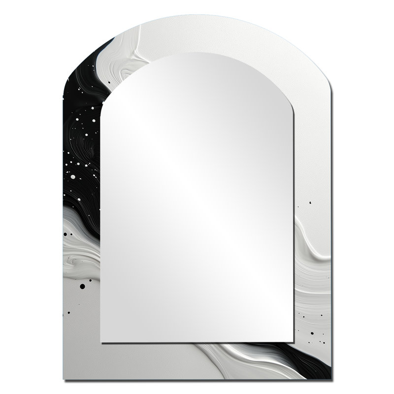 Miroir mural noir arqué noir, 34 po x 25 po