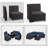 6-Piece All-Weather HDPE Rattan Outdoor Conversation Furniture Set with Cushions, Extra-Wide Armrests & Glass-Top Coffee Table-308439726
