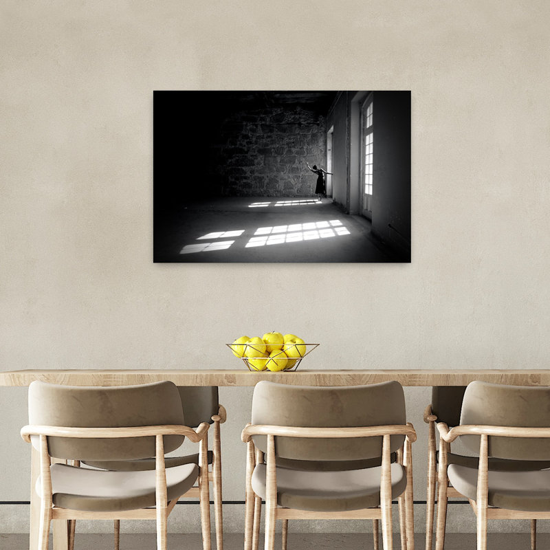 Grâce dans les ombres, impression d'art mural géométrique abstraite et dramatique, H 24 po x l 36 po