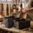 DTX Intl Set of 2 Rectangle Handmade Twisted Wicker Baskets - Hyacinth Seagrass Nesting Storage and Organization Bins with Handles-2089777735