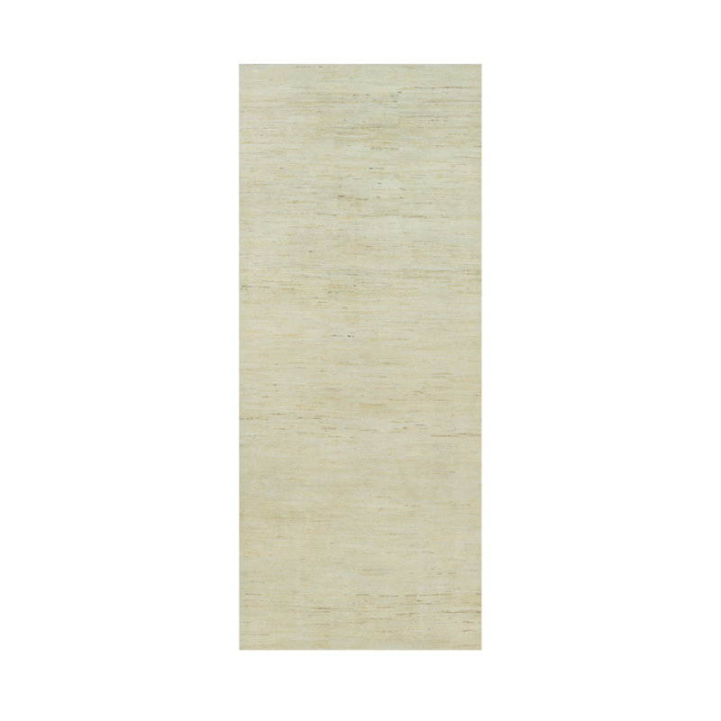 Tapis de couloir unique en laine 4 pi 1 po x 10 pi Armiead Ivoire