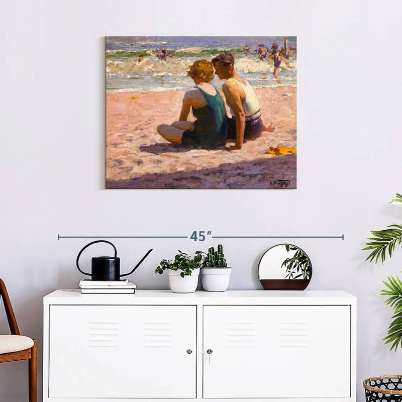 Personnages sur la plage, H 24 po x l 30 po