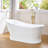 66'' W,69 GALLONS Freestanding Acrylic Soaking  Bathtub With Drain And Overflow Holes