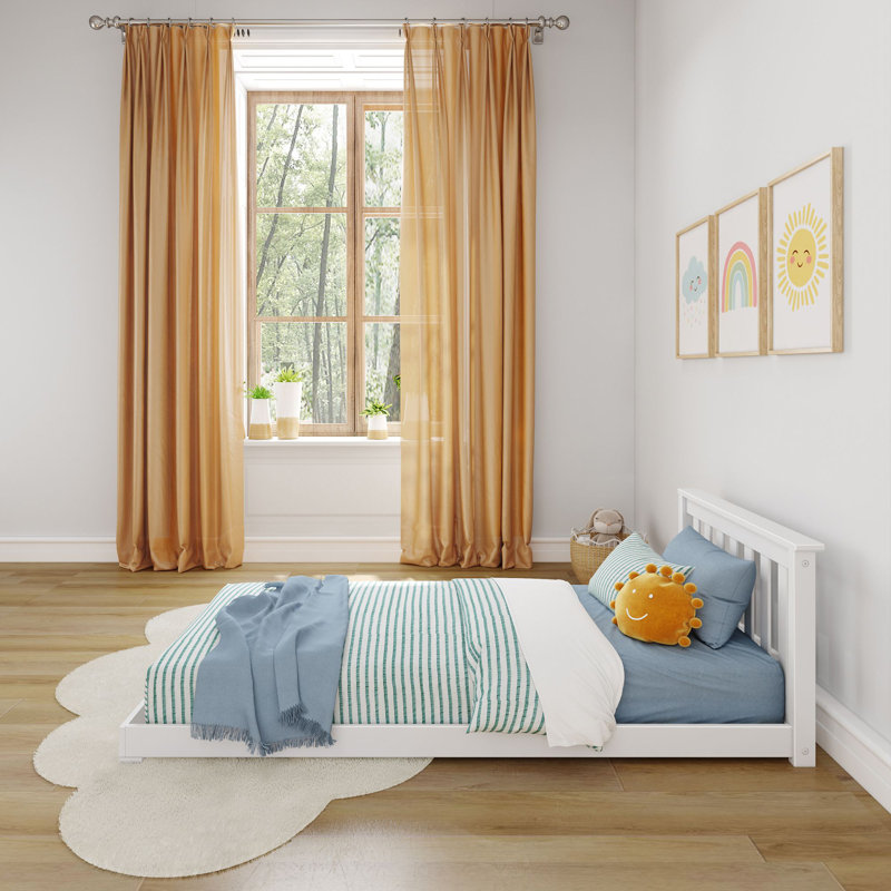 Classic Twin Floor Bed, White