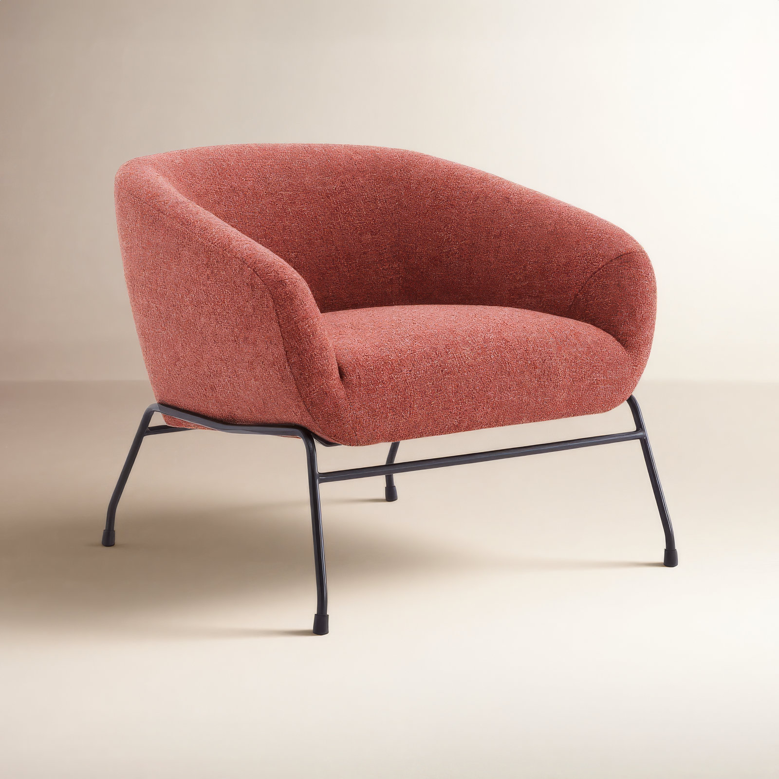 Avram Barrel Chair, Nathan Coral Tweed