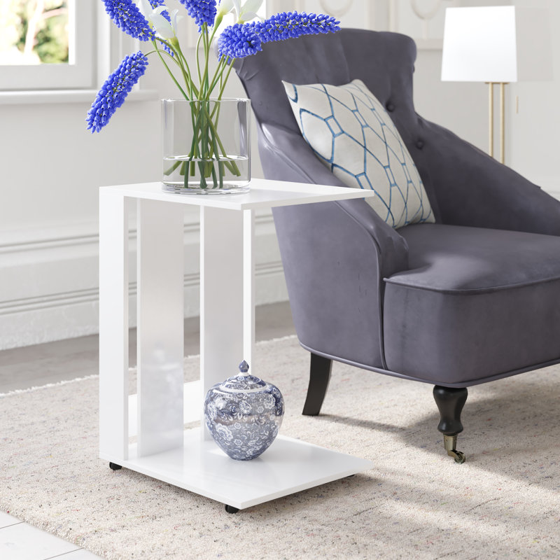 Daye End Table, White