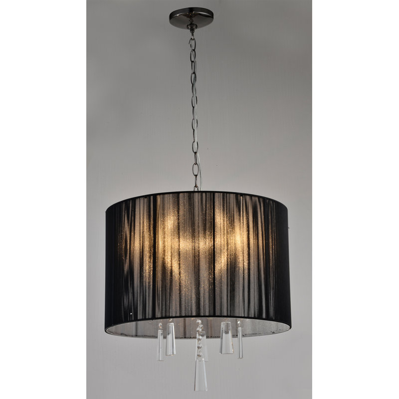 Lustre tambour 5 lumières à abat-jour