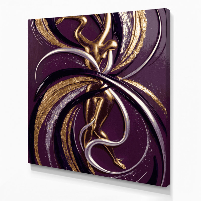 Abstrait art figuratif sur toile mauve 80, H 12 po x l 12 po