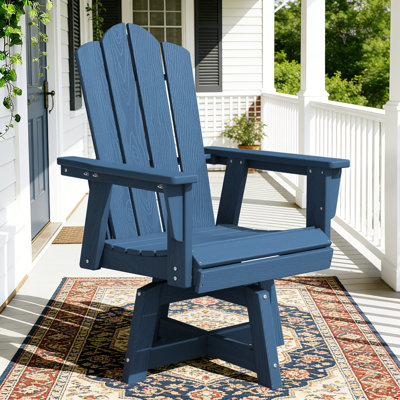 Hdpe Outdoor Swivel Dining Chair Navy Hdpe Frame Swivel Dining Chair With Cloud Backrest