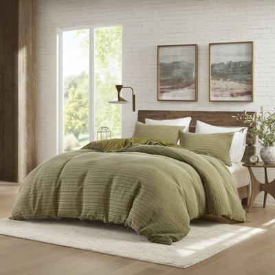 Ensemble de literie surdimensionnée en coton de qualité supérieure, double / grand, texture gaufrée, confort toutes saisons