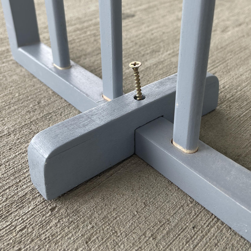 Barrière pour animaux autoportante en bois, gris