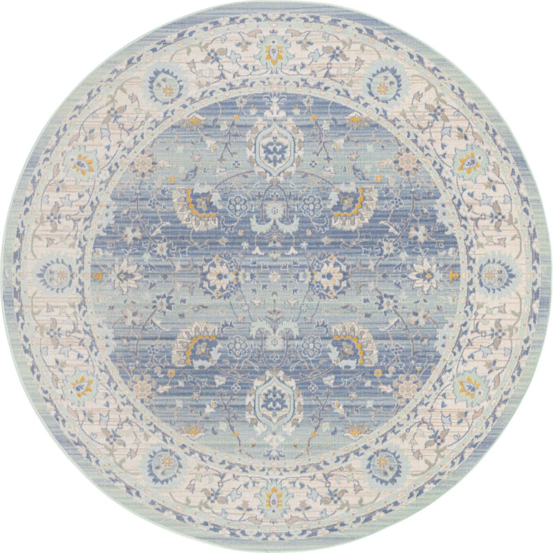 Hillen Oriental Indoor Rug, Round 7'1"