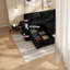 Canapé modulaire multifonctionnel en velours côtelé avec rangement et canapé-lit, style moderne pour salon spacieux, noir