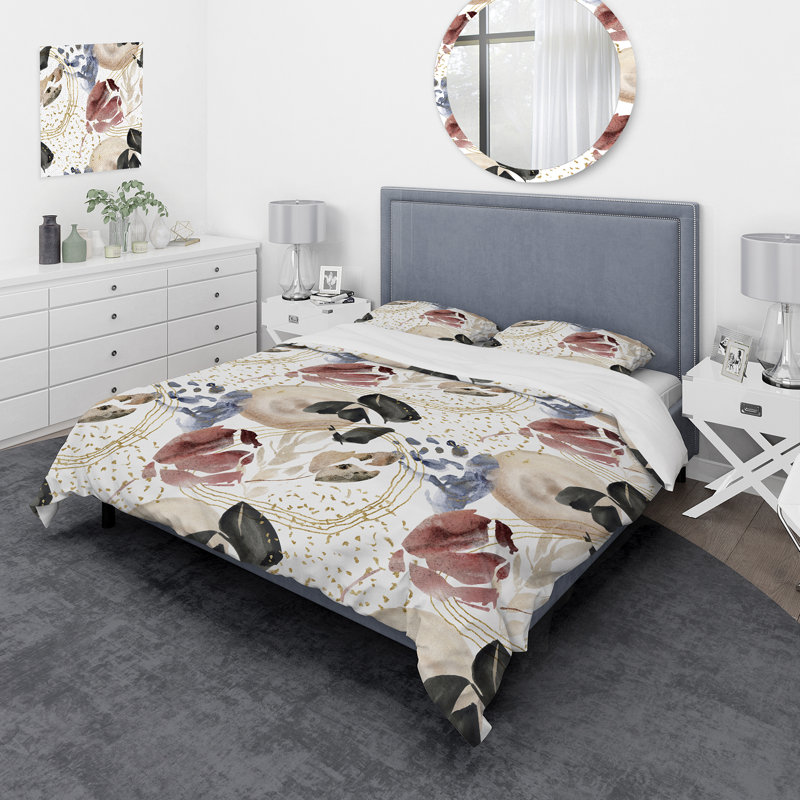 Ensemble de housse de couette en microfibre Raileen, Housse de couette grand + 2 taies décoratives sta