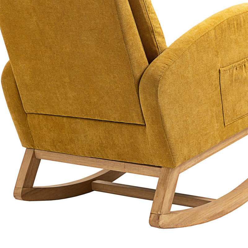 Living Room Comfortable Rocking Chair 39.7x37x27.1, Tissu de polyester orange