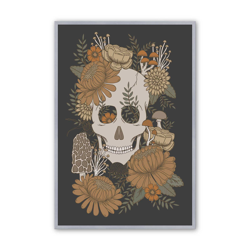 «Autumn Skulls By Lathe & Quill», reproduction d'art sur toile, H 16 po x l 12 po, Argent argent