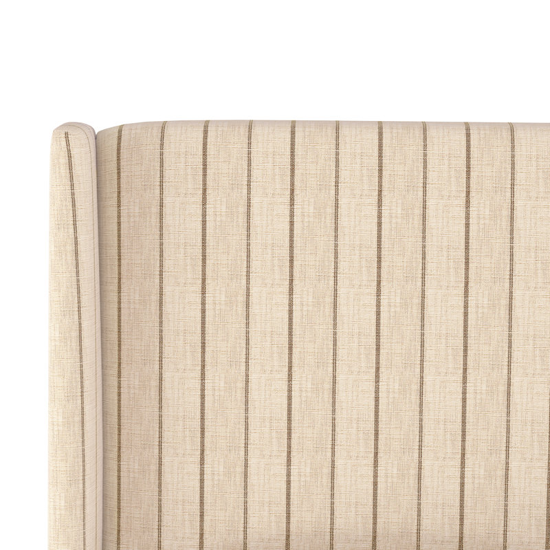 Tilly Upholstered Headboard, Queen, Fritz Charcoal Stripe