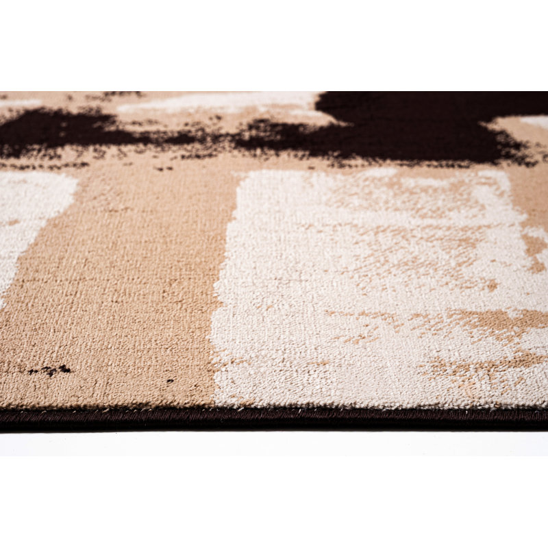 Abstract Area Rug, Brown, Rectangle 200 x 290 cm