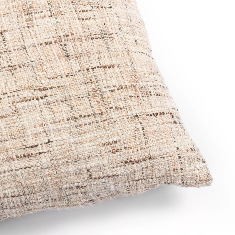Durand Natural Linen Reversible Throw Pillow