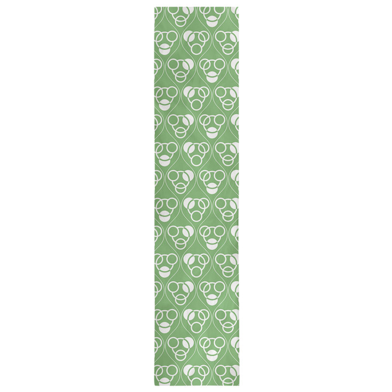 Chemin de table Classic, 16 po x 72 po, Vert/blanc