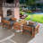  Barton 3 Piece Patio Furniture Set - Weather-Resistant Eucalyptus Wood Outdoor Table and Chairs with Gray Cushions - Modern Outdoor Furniture Set for Porch, Deck, or Pool (Natural)-1467075777-1466073053